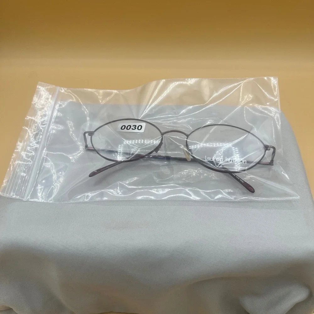 Lauren Hutton Rosette L068 Oval Eyeglass Frames Burgundy Metal 53-17-135 Womens